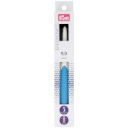 Crochet pour laine en plastique ergonomique Prym - 9 mm - Blanc - Bleu azur x1|raw }}