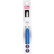 Crochet pour laine en plastique ergonomique Prym - 10 mm - Blanc - Bleu roi x1