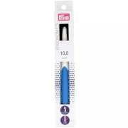 Crochet pour laine en plastique ergonomique Prym - 10 mm - Blanc - Bleu roi x1