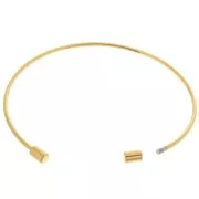 Bracelet jonc fin 1.7 mm avec tube dévissable - Acier inoxydable 304 Doré x17cm