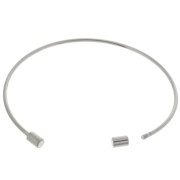 Bracelet jonc fin 1.7 mm avec tube dévissable - Acier inoxydable 304 x17cm