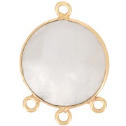 Pendentif chandelier 16mm pierre gemme facettée - Doré à l'or fin - Pierre de lune|raw }}