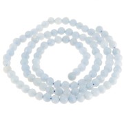 Perles rondes facettées 4 mm pierre gemme  - Anhydrite - Angélite x39cm|raw }}