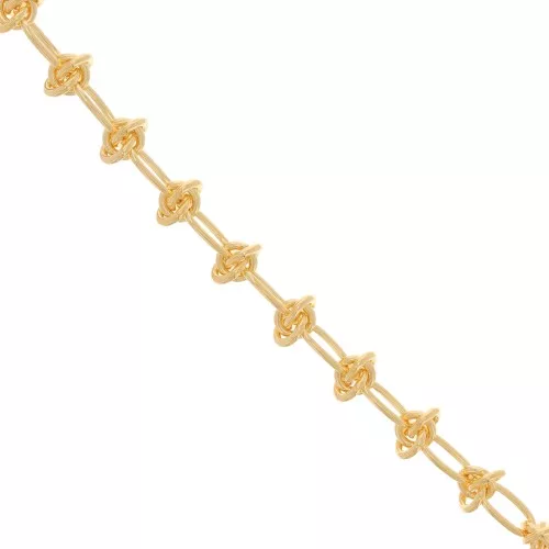 Chaîne maille fantaisie avec effet noeud 9.8 mm - Doré x50cm