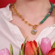 Chaîne maille fantaisie avec effet noeud 9.8 mm - Doré x50cm