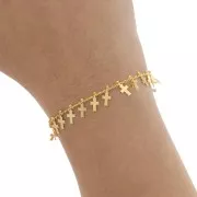 Chaîne maille Rombo avec petites croix 8.9 mm - Doré x50cm