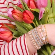 Chaîne maille Rombo avec petits coeur 5.8 mm - Doré x50cm