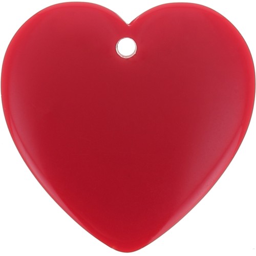 Pendentif coeur en résine opaque 36x36.5 mm - Rouge foncé x1