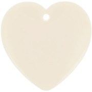 Pendentif coeur en résine opaque 36x36.5 mm - Ecru x1|raw }}