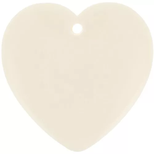 Pendentif coeur en résine opaque 36x36.5 mm - Ecru x1