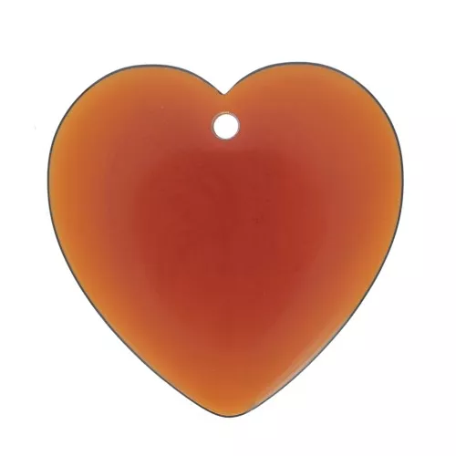 Pendentif coeur en résine transparente 36x36.5 mm - Ambre x1