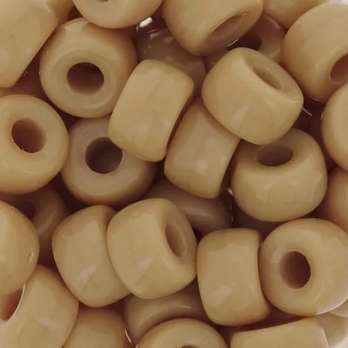 Perles gros trous - Pony Beads 9 mm - Preciosa - Camel x15