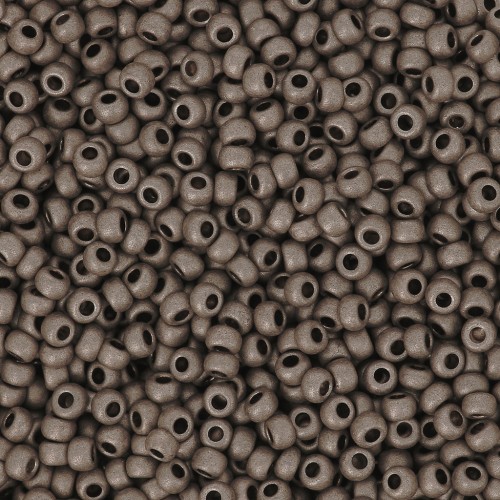 Perles rocailles Preciosa  11/0 2 mm - Terra Métallique Mat - Dark Nickel x20g