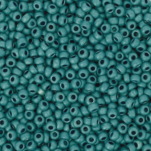 Perles rocailles Preciosa  11/0 2 mm - Terra Métallique Mat - Turquoise x20g