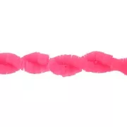 Perles Heishi rondelles en pâte polymère 6x1 mm - Rose fluo translucide x40cm