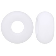 Perles gros trous - Donuts 14 mm - Opaque Blanc x10|raw }}