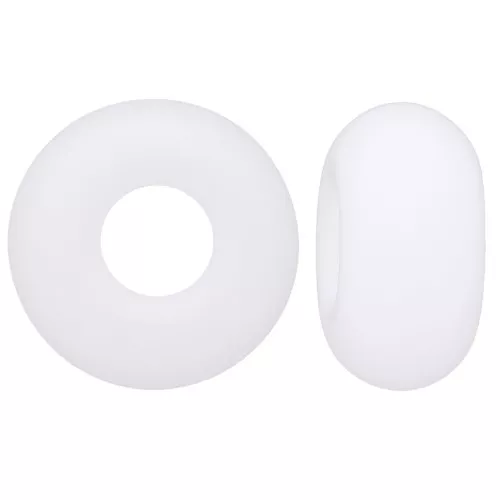 Perles gros trous - Donuts 14 mm - Opaque Blanc x10