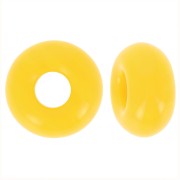 Perles gros trous - Donuts 14 mm - Opaque Jaune x10|raw }}