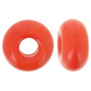 Perles gros trous - Donuts 14 mm - Opaque Corail x10|raw }}