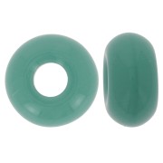Perles gros trous - Donuts 14 mm - Opaque Vert Turquoise x10|raw }}
