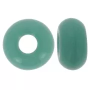 Perles gros trous - Donuts 14 mm - Opaque Vert Turquoise x10