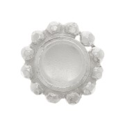 Serti rond avec petites boules limées pour cabochon 3 mm - Argent 925 x1|raw }}