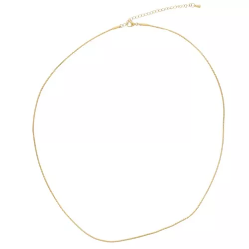 Tour de cou maille serpentine 1.3 mm - Acier inoxydable 304L Doré x49cm