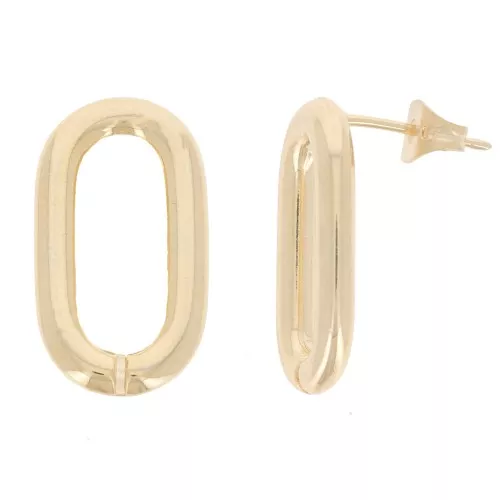 Boucles d'oreilles ovale évidé 21x11 mm - Doré à l'or fin x2