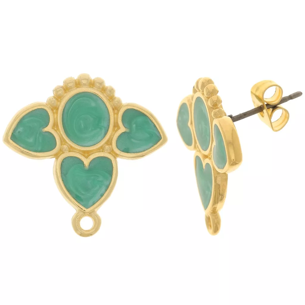 Boucles D'oreilles Betsey Johnson Cœur Pavé Doré - Neuf Avec étiquettes
