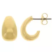 Boucles d'oreilles large 14x8 mm - Doré à l'or fin x2