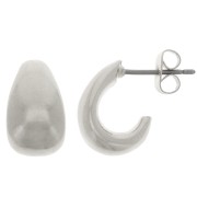 Boucles d'oreilles large 14x8 mm - Placage Argent fin vieilli x2|raw }}