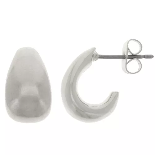 Boucles d'oreilles large 14x8 mm - Placage Argent fin vieilli x2