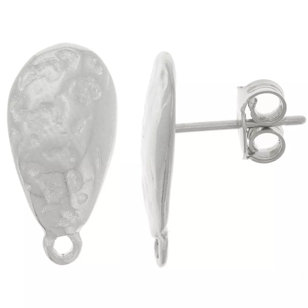 Boucles D'oreilles Goutte Disque Martelé Modern Rarity - Plaqué Or Sur Argent, Neuf Avec étiquettes
