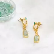 Clous d'oreilles ethnique texturé 11 mm - Doré à l'or fin - Hyacinth x2