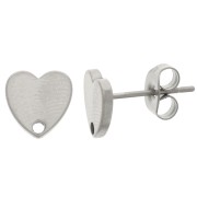 Clous d'oreilles coeur 8 mm - Acier inoxydable 304L x2|raw }}