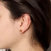 Bague d'oreille triple fils 11 mmpour oreille gauche Acier inoxydable 304 Doré x1