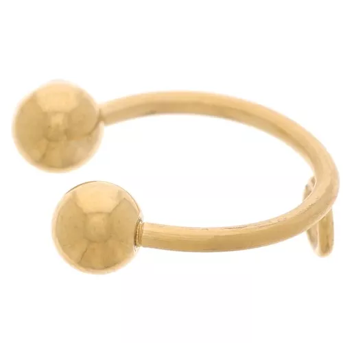 Bague d'oreille fine 12 mm avec boules dévissables - Acier inoxydable 304 Doré x1