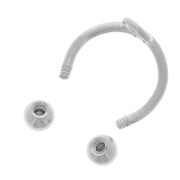 Bague d'oreille fine 10 mm avec boules dévissables - Acier inoxydable 304 x1