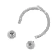 Bague d'oreille fine 10 mm avec boules dévissables - Acier inoxydable 304 x1