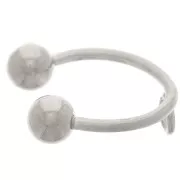 Bague d'oreille fine 12 mm avec boules dévissables - Acier inoxydable 304 x1