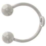 Bague d'oreille fine 12 mm avec boules dévissables - Acier inoxydable 304 x1
