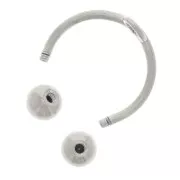 Bague d'oreille fine 12 mm avec boules dévissables - Acier inoxydable 304 x1