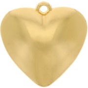 Pendentif coeur bombé en résine 32 mm - Doré à l'or fin x1|raw }}