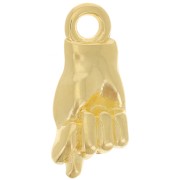 Breloque main Figa amulette - 15x7 mm - Doré à l'or fin x1|raw }}