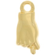 Breloque main Figa amulette - 15x7 mm - Doré à l'or fin x1