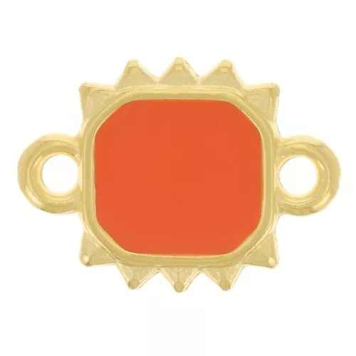 Intercalaire soleil rectangle 14x10 mm résine époxy - Doré à l'or fin - Hyacinth