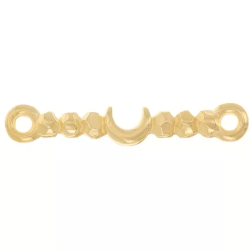 Intercalaire barre 23x4 mm motif lune - Doré à l'or fin x1
