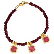 Breloque soleil octogonal 12x10 mm - résine époxy vitrail - Doré à l'or fin - Bleu