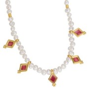 Breloque losange 17x9 mm avec résine époxy - Doré à l'or fin - Hyacinth x1