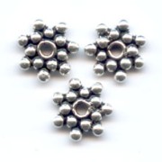 Perles rondelles fleur 7 mm en Argent 925 x10|raw }}